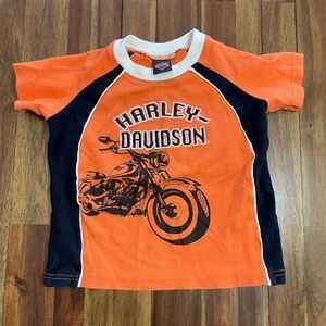 Harley-Davidson Kids Orange Black Tee embroidered